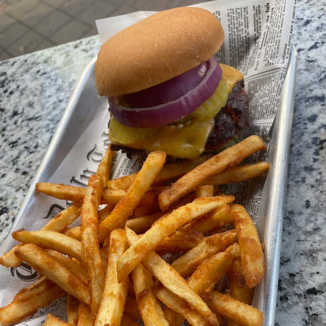 Junior Burger with Fries.