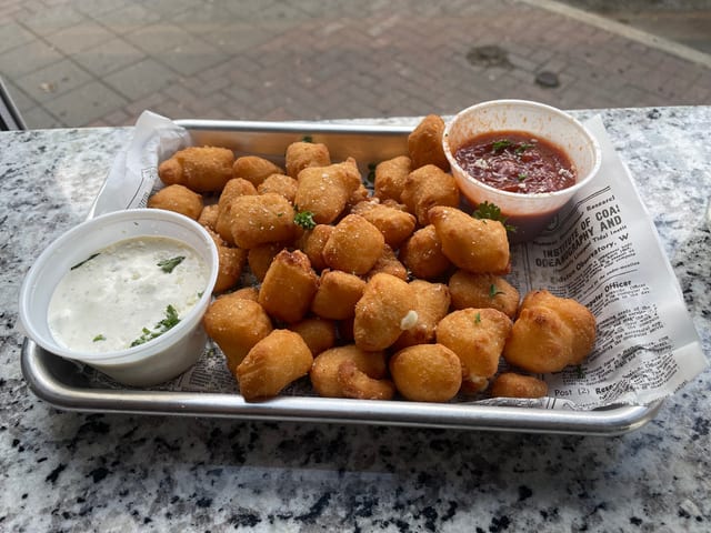Cheese Curds with Ranch.